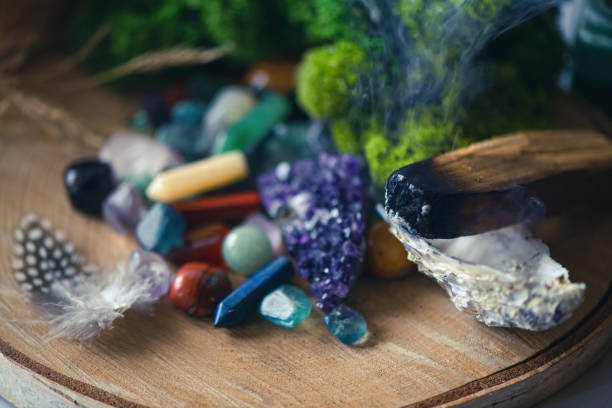 istock Various  crystals for healing, magical practices, minerals for esoteric spiritual practice, Healing Crystal Ritual, Witchcraft, Relax Chakra. Feng Shui, reiki therapy concept, spiritual force human 1480995180