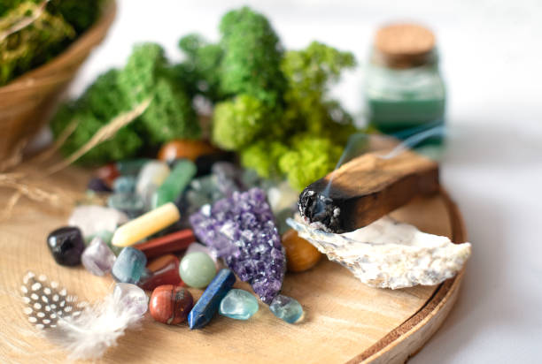 istock Various  crystals for healing, magical practices, minerals for esoteric spiritual practice, Healing Crystal Ritual, Witchcraft, Relax Chakra. Feng Shui, reiki therapy concept, spiritual force human 1480995242
