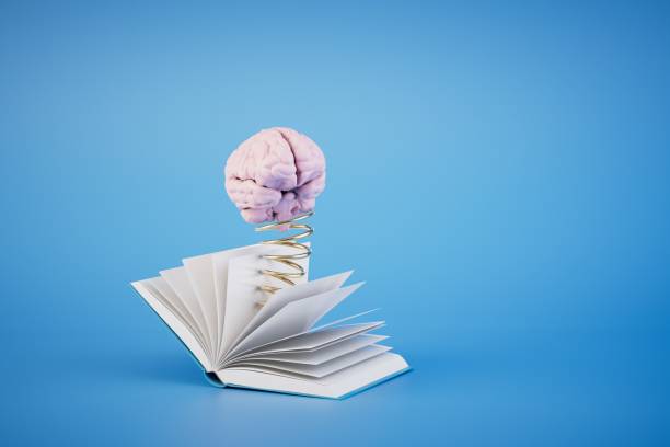 istock the concept of continuous learning. an open book from which the brain flies out on a spring. 3D render 1481002195