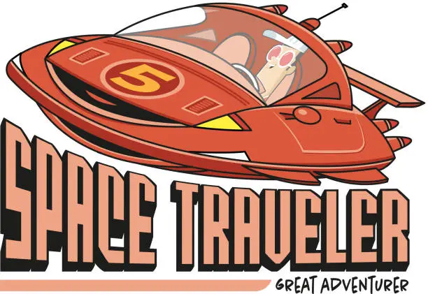 Vector illustration of SPACE TRAVELER