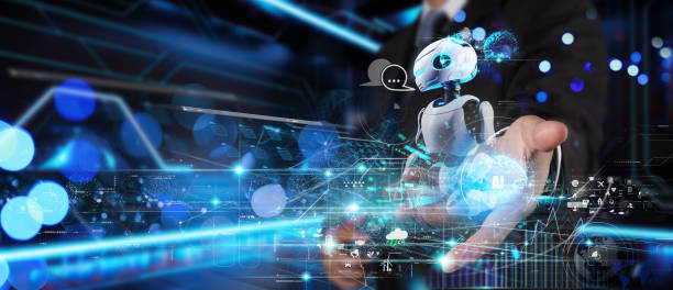 istock Ai chat bot communicate and interact to businessman provide smart data in natural human like text.Artificial intelligence system assist human decision making best solution to accomplish task 1481008032