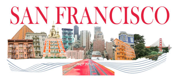 istock San Francisco in colorful poster design. 1481011396