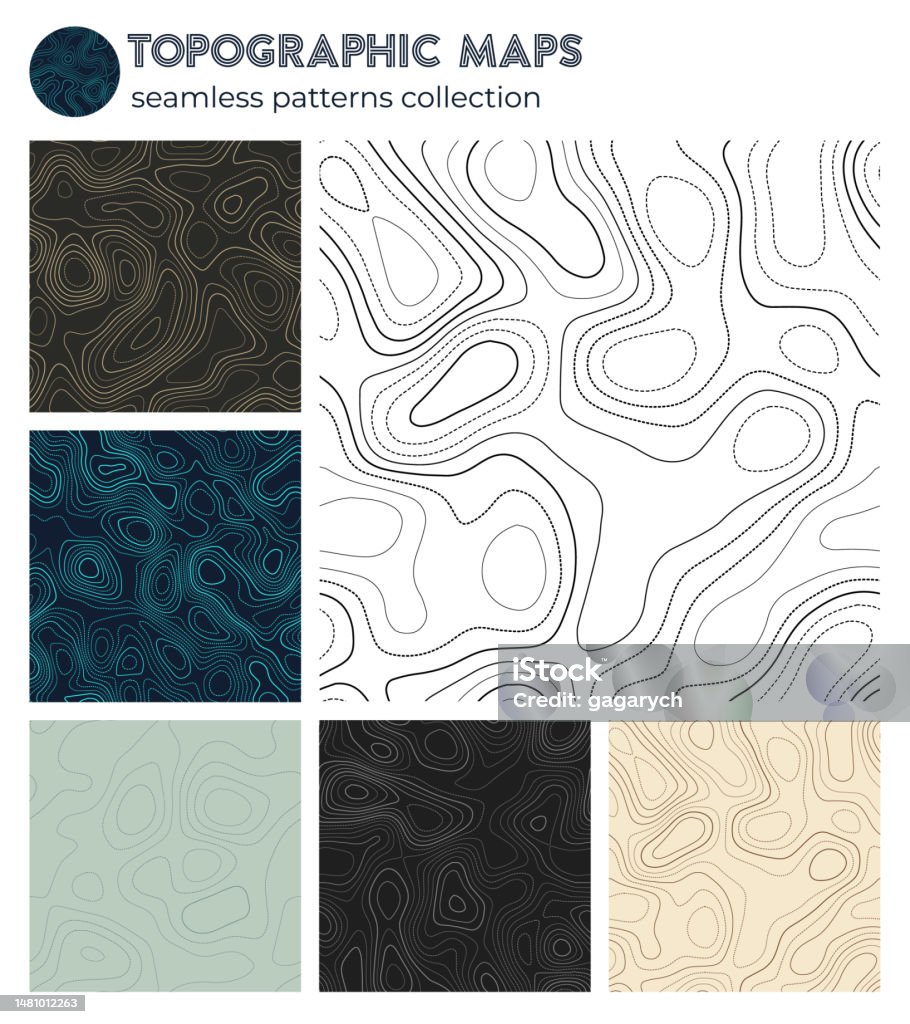 Isoline Pattern Topographic Maps Beautiful Isoline Patterns Seamless Design Elegant ...