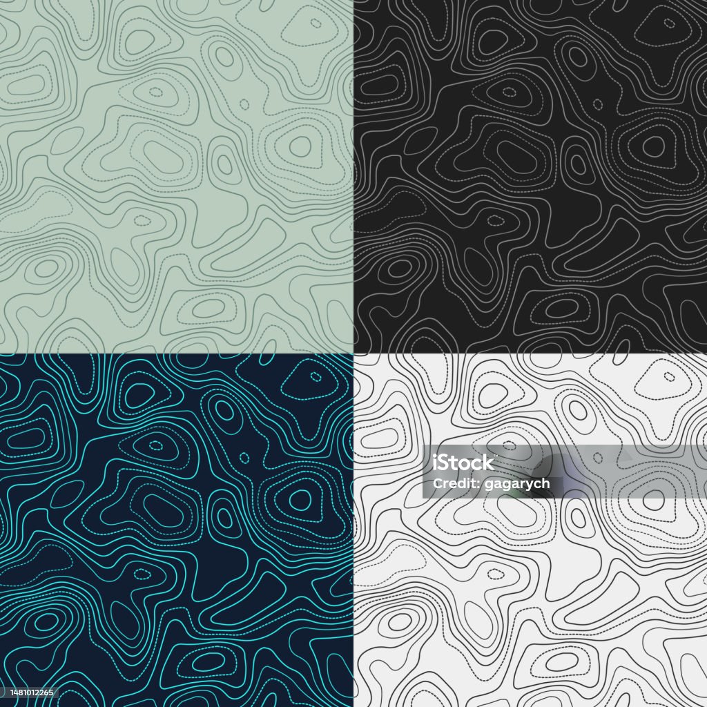 Topography Map Patterns Topography Patterns Seamless Elevation Map Tiles Appealing Isoline ...