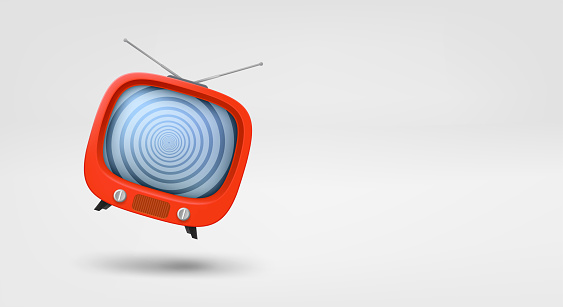 Classic tv. 3d vector banner with copy space