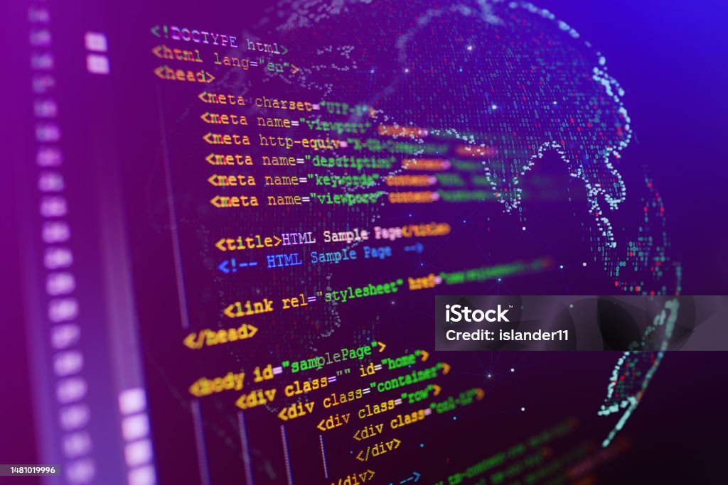 Html Code On A Computer Monitor Software And Web Developer Programming ...