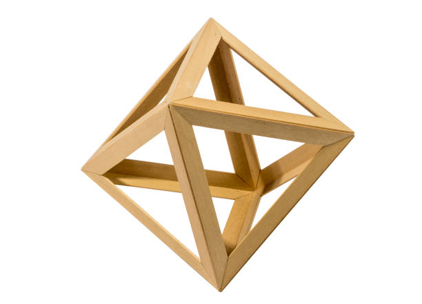 istock Wooden octahedron against white backdrop 1481021817