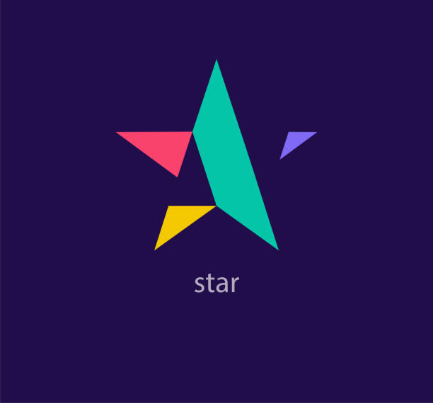 Creative star formation logo design. Modern design color. Colorful star logo template. vector. star of david logo stock illustrations