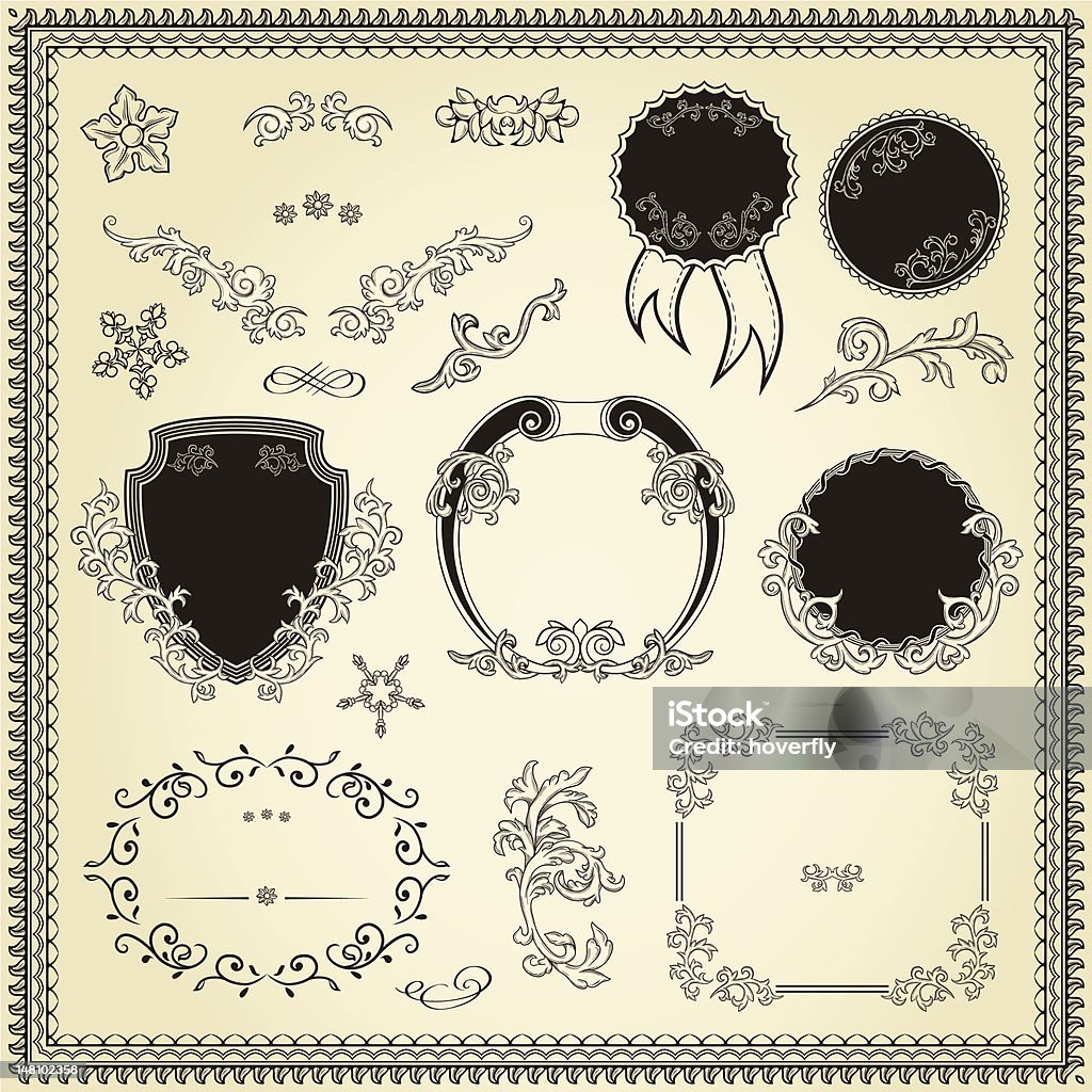 Set di elementi di design - arte vettoriale royalty-free di Beige