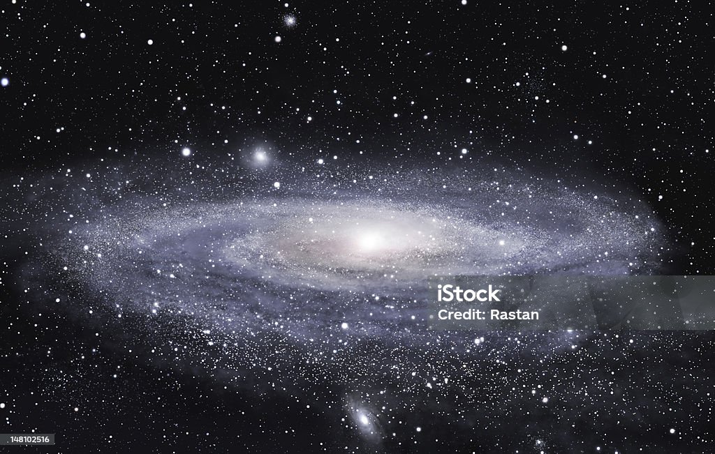 Far galaxy Detailed picture of the distant spiral galaxy Milky Way Stock Photo