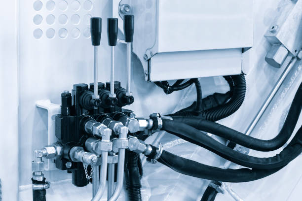 istock White garbage truck and buttons and levers of the control panel 1481026394