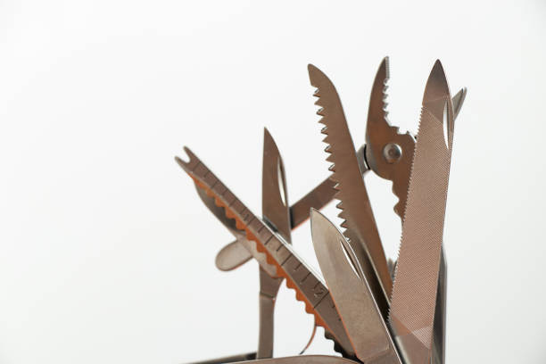 istock Multifunctional knife on a white background close-up 1481028868