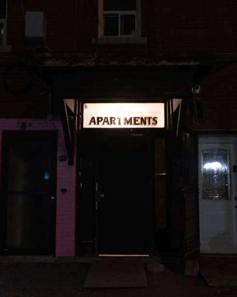 istock Apartment Entrance at night 1481041123
