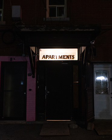Apartment Entrance at night