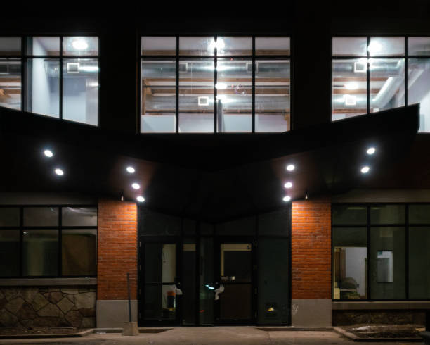istock Empty Office Building Entrance at Night 1481041150