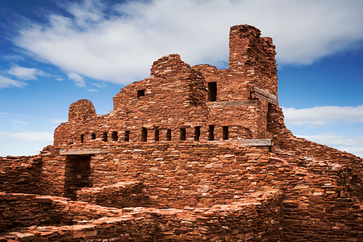 Quarai State Monument mission church ruins at Salinas Pueblo Missions National Monument in New Mexico, USA.