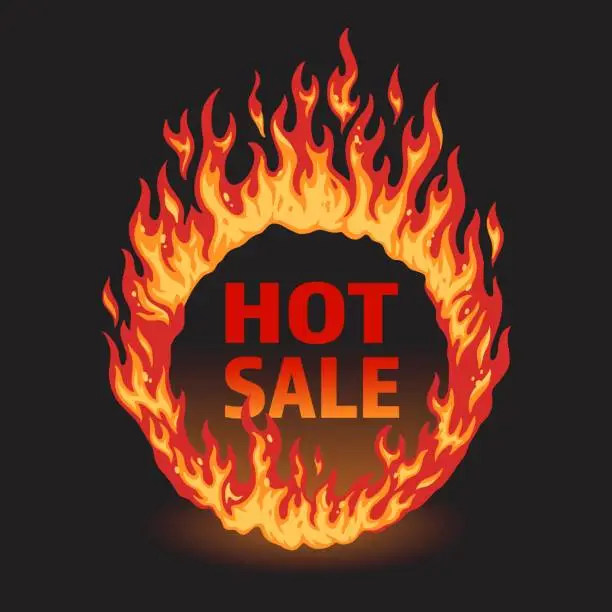 Vector illustration of Hot sale round colorful poster