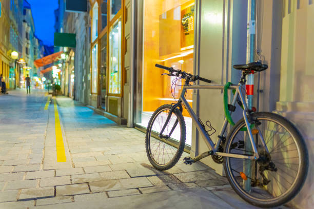 istock Bicycle on night street in Vienna. Austria 1481045480