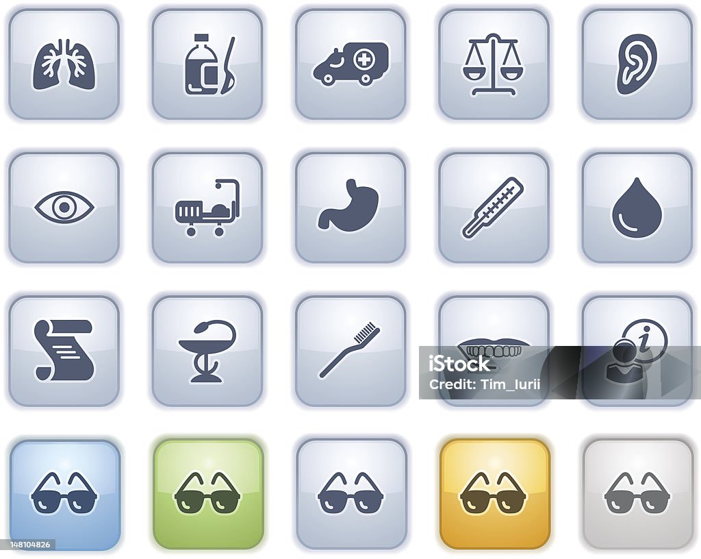 Lek ikony WWW na przyciski. Kolor serii. - Grafika wektorowa royalty-free (Ambulans)