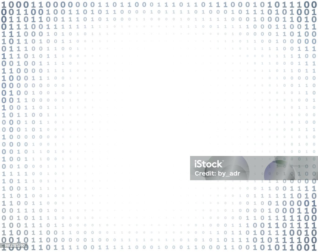 Digital Binary Code Background With Copy Space Vector Pattern Stock ...
