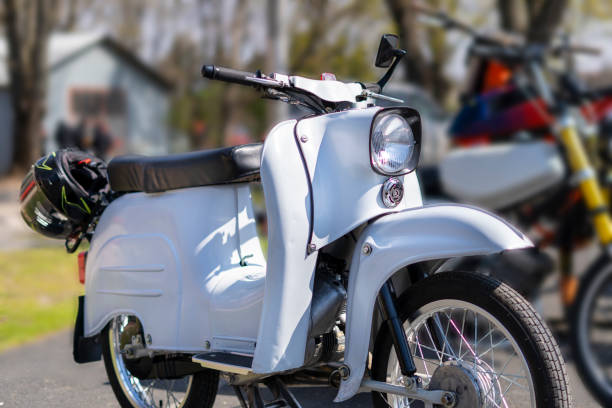 istock White old retro moped, motorcycle 1481054223