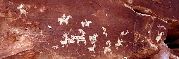 istock Petroglyphs native american indian rock art 148105519