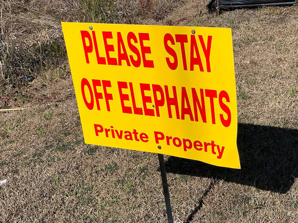 istock Stay Off The Elephants sign 1481063374