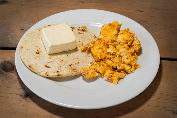 istock Traditional Colombian breakfast - Arepa with cheese and egg 1481064115