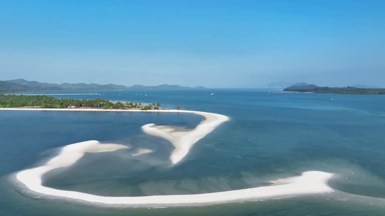 Aerial view of white beach in Koh Yao yai island, Thailand.