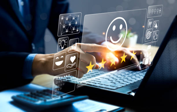 istock Customer review satisfaction feedback survey concept. Business people rate service experience and product quality or staff friendliness and overall value for the price. information, amend,  improve 1481080479