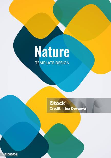 Colored Outlined Rounded Square Geometric Composition With A Transparent Overlay Of Colored Rounded ...