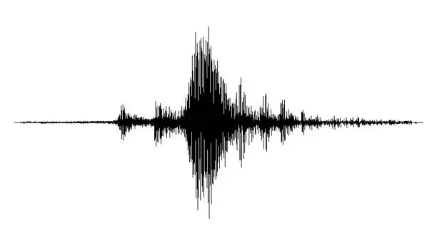 Vector illustration of Earthquake seismograph wave or seismic waveform