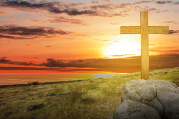 istock Christian Cross on the field 1481093402