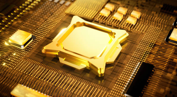 istock 3D rendering of cyberpunk AI. Circuit board. Technology background. Central Computer Processors CPU and GPU concept. Motherboard digital chip. Tech science background. 1481094313