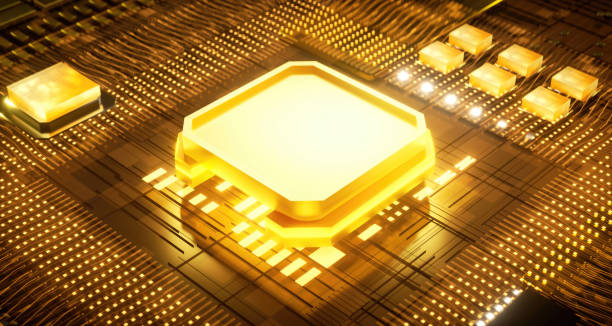 istock 3D rendering of cyberpunk AI. Circuit board. Technology background. Central Computer Processors CPU and GPU concept. Motherboard digital chip. Tech science background. 1481094315