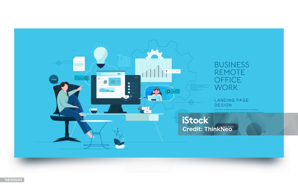 Using Computer Only Working And Talking To Using Computer Stock Illustration - Download ...
