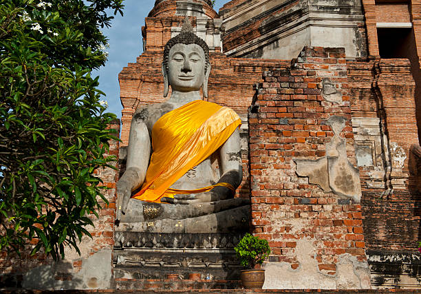 istock Buddha statues in Wat Yai Chai Mongkhon 148109688