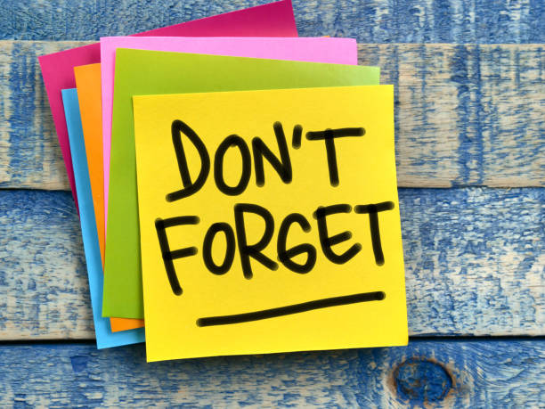 Dont forget, text words typography written on paper, life and business motivational inspirational Dont forget, text words typography written on paper, life and business motivational inspirational concept forget thing stock pictures, royalty-free photos & images