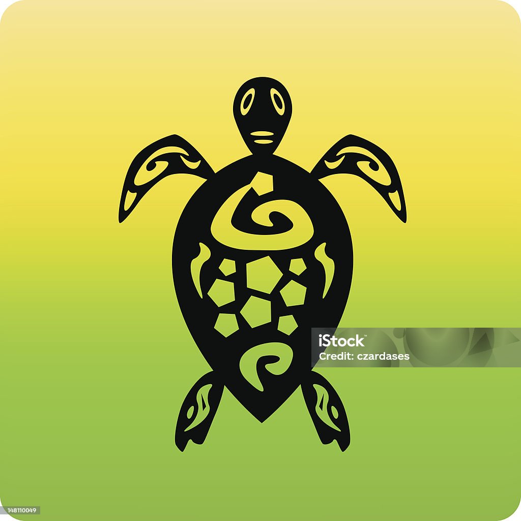 Turtle Turtle icon with tribal hint Animal stock vector