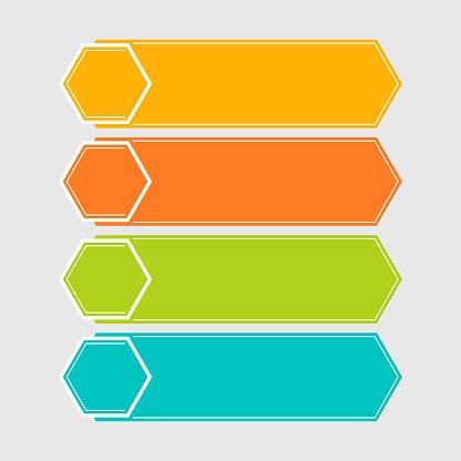 6 Text Box Graphics Geometric Text Box Steps Set For Infographic Element Vector ...