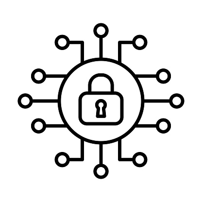 Cyber security icon vector. Security logo Artificial Intelligence Keyhole symbol speed internet technology sign for graphic design, logo, web site, social media, mobile app, ui illustration