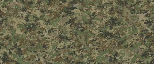 Vector illustration of Texture military camouflage, army green hunting