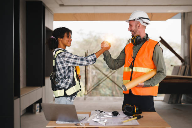 istock Foreman or Skillful worker team celebrate success at construction site. Industrial people and manufacturing labor concept 1481104961