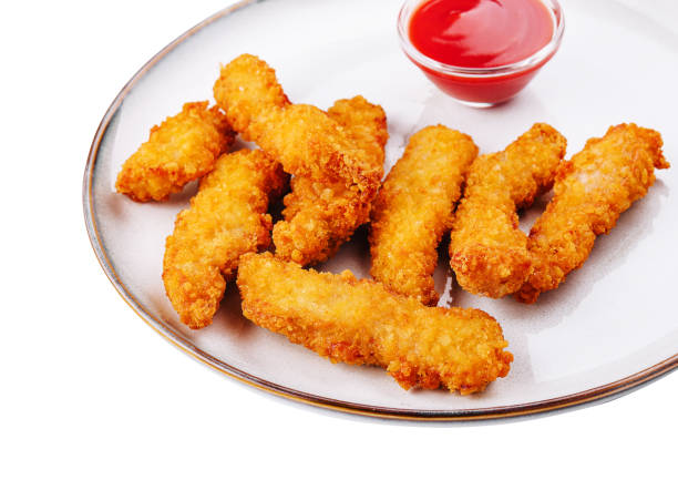 istock Chicken nuggets with sauce on plate 1481109578