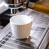istock Macro shot of preparing espresso on professional coffee machine 1481109676