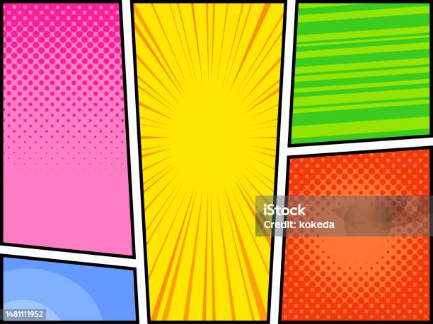 Comic Style Post American Comic Style Frame Division Background Version2 Illustration ...