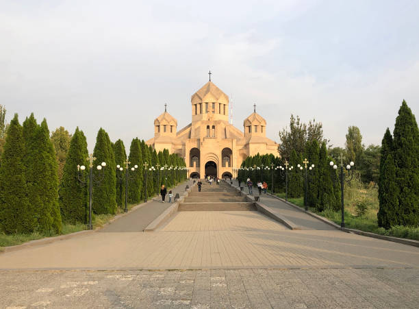 Cathedral of St. Gregory the Illuminator in Yerevan, Armenia stock photo