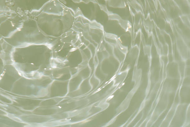 istock Defocus blurred transparent cream colored clear calm water surface texture with splashes and bubbles. Trendy abstract nature background. Water waves in sunlight with copy space. Cream water shine 1481115556