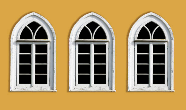 istock Mosque window. Muslim architecture. Peeling paint religious building. Oriental arch. 1481118019