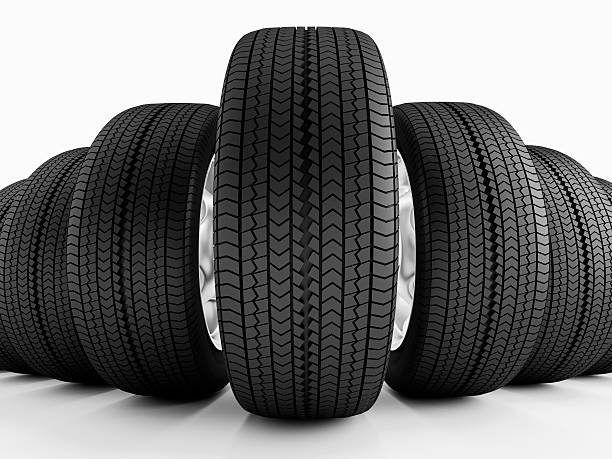 istock Car tires in a row 148111873